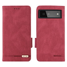 Funda de Cuero Cartera con Soporte Carcasa L06Z para Google Pixel 6 5G Rojo