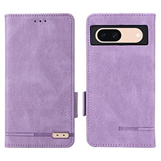 Funda de Cuero Cartera con Soporte Carcasa L06Z para Google Pixel 8a 5G Morado