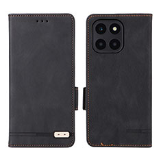 Funda de Cuero Cartera con Soporte Carcasa L06Z para Huawei Honor X6a Negro