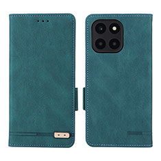 Funda de Cuero Cartera con Soporte Carcasa L06Z para Huawei Honor X6a Verde