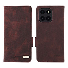 Funda de Cuero Cartera con Soporte Carcasa L06Z para Huawei Honor X8b Marron