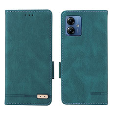 Funda de Cuero Cartera con Soporte Carcasa L06Z para Motorola Moto G14 Verde