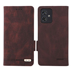 Funda de Cuero Cartera con Soporte Carcasa L06Z para Motorola Moto G54 5G Marron