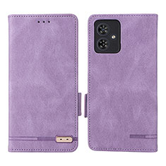 Funda de Cuero Cartera con Soporte Carcasa L06Z para Motorola Moto G54 5G Morado