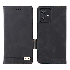 Funda de Cuero Cartera con Soporte Carcasa L06Z para Motorola Moto G54 5G Negro