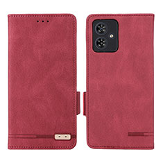 Funda de Cuero Cartera con Soporte Carcasa L06Z para Motorola Moto G54 5G Rojo