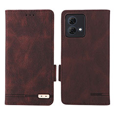 Funda de Cuero Cartera con Soporte Carcasa L06Z para Motorola Moto G84 5G Marron