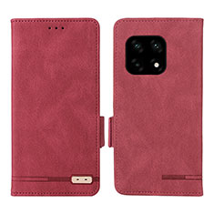 Funda de Cuero Cartera con Soporte Carcasa L06Z para OnePlus 10 Pro 5G Rojo