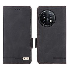 Funda de Cuero Cartera con Soporte Carcasa L06Z para OnePlus 11 5G Negro