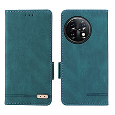 Funda de Cuero Cartera con Soporte Carcasa L06Z para OnePlus 11 5G Verde