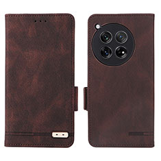 Funda de Cuero Cartera con Soporte Carcasa L06Z para OnePlus 12 5G Marron