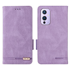 Funda de Cuero Cartera con Soporte Carcasa L06Z para OnePlus 9 5G Morado