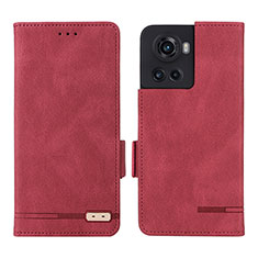 Funda de Cuero Cartera con Soporte Carcasa L06Z para OnePlus Ace 5G Rojo