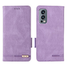 Funda de Cuero Cartera con Soporte Carcasa L06Z para OnePlus Nord 2 5G Morado