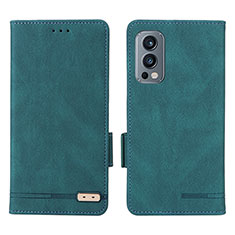 Funda de Cuero Cartera con Soporte Carcasa L06Z para OnePlus Nord 2 5G Verde