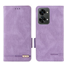 Funda de Cuero Cartera con Soporte Carcasa L06Z para OnePlus Nord 2T 5G Morado