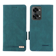 Funda de Cuero Cartera con Soporte Carcasa L06Z para OnePlus Nord 2T 5G Verde