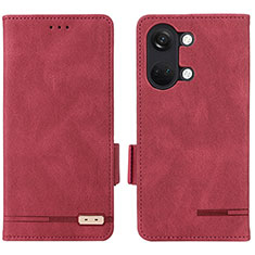 Funda de Cuero Cartera con Soporte Carcasa L06Z para OnePlus Nord 3 5G Rojo