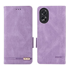 Funda de Cuero Cartera con Soporte Carcasa L06Z para Oppo A18 Morado