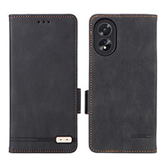 Funda de Cuero Cartera con Soporte Carcasa L06Z para Oppo A18 Negro