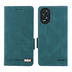 Funda de Cuero Cartera con Soporte Carcasa L06Z para Oppo A38 Verde