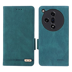 Funda de Cuero Cartera con Soporte Carcasa L06Z para Oppo Find X7 5G Verde