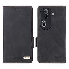 Funda de Cuero Cartera con Soporte Carcasa L06Z para Oppo Reno11 Pro 5G Negro