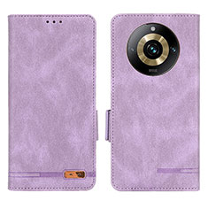 Funda de Cuero Cartera con Soporte Carcasa L06Z para Realme 11 Pro+ Plus 5G Morado