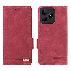 Funda de Cuero Cartera con Soporte Carcasa L06Z para Realme C53 India Rojo