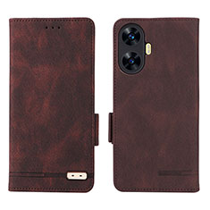 Funda de Cuero Cartera con Soporte Carcasa L06Z para Realme C55 Marron