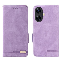 Funda de Cuero Cartera con Soporte Carcasa L06Z para Realme C55 Morado