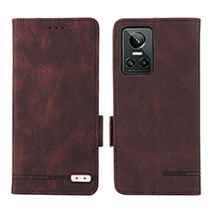 Funda de Cuero Cartera con Soporte Carcasa L06Z para Realme GT Neo3 5G Marron