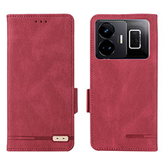 Funda de Cuero Cartera con Soporte Carcasa L06Z para Realme GT Neo5 5G Rojo