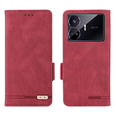 Funda de Cuero Cartera con Soporte Carcasa L06Z para Realme GT Neo5 SE 5G Rojo