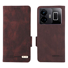 Funda de Cuero Cartera con Soporte Carcasa L06Z para Realme GT3 5G Marron