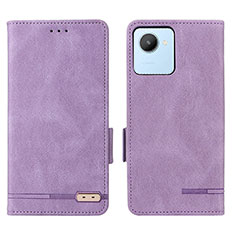 Funda de Cuero Cartera con Soporte Carcasa L06Z para Realme Narzo 50i Prime Morado