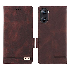 Funda de Cuero Cartera con Soporte Carcasa L06Z para Realme Q5x 5G Marron