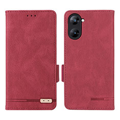 Funda de Cuero Cartera con Soporte Carcasa L06Z para Realme Q5x 5G Rojo