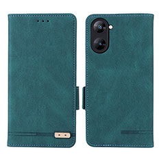 Funda de Cuero Cartera con Soporte Carcasa L06Z para Realme Q5x 5G Verde