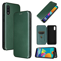 Funda de Cuero Cartera con Soporte Carcasa L06Z para Samsung Galaxy A02 Verde