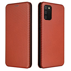 Funda de Cuero Cartera con Soporte Carcasa L06Z para Samsung Galaxy A02s Marron