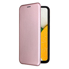 Funda de Cuero Cartera con Soporte Carcasa L06Z para Samsung Galaxy A03 Core Oro Rosa