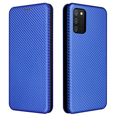 Funda de Cuero Cartera con Soporte Carcasa L06Z para Samsung Galaxy A03s Azul