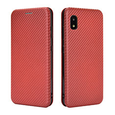 Funda de Cuero Cartera con Soporte Carcasa L06Z para Samsung Galaxy A21 SC-42A Marron