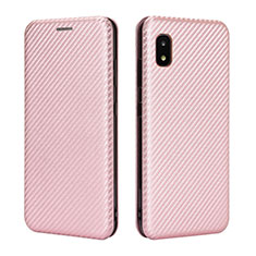 Funda de Cuero Cartera con Soporte Carcasa L06Z para Samsung Galaxy A21 SC-42A Oro Rosa