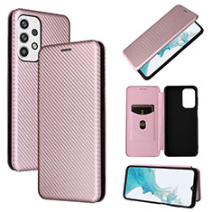 Funda de Cuero Cartera con Soporte Carcasa L06Z para Samsung Galaxy A23 4G Oro Rosa