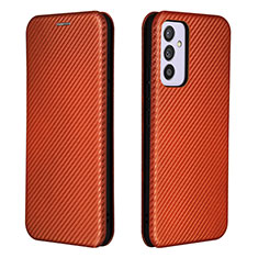 Funda de Cuero Cartera con Soporte Carcasa L06Z para Samsung Galaxy A24 4G Marron