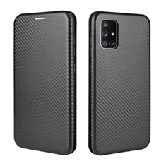 Funda de Cuero Cartera con Soporte Carcasa L06Z para Samsung Galaxy A51 4G Negro