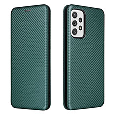 Funda de Cuero Cartera con Soporte Carcasa L06Z para Samsung Galaxy A73 5G Verde