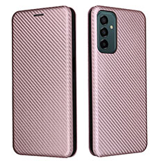 Funda de Cuero Cartera con Soporte Carcasa L06Z para Samsung Galaxy F23 5G Oro Rosa